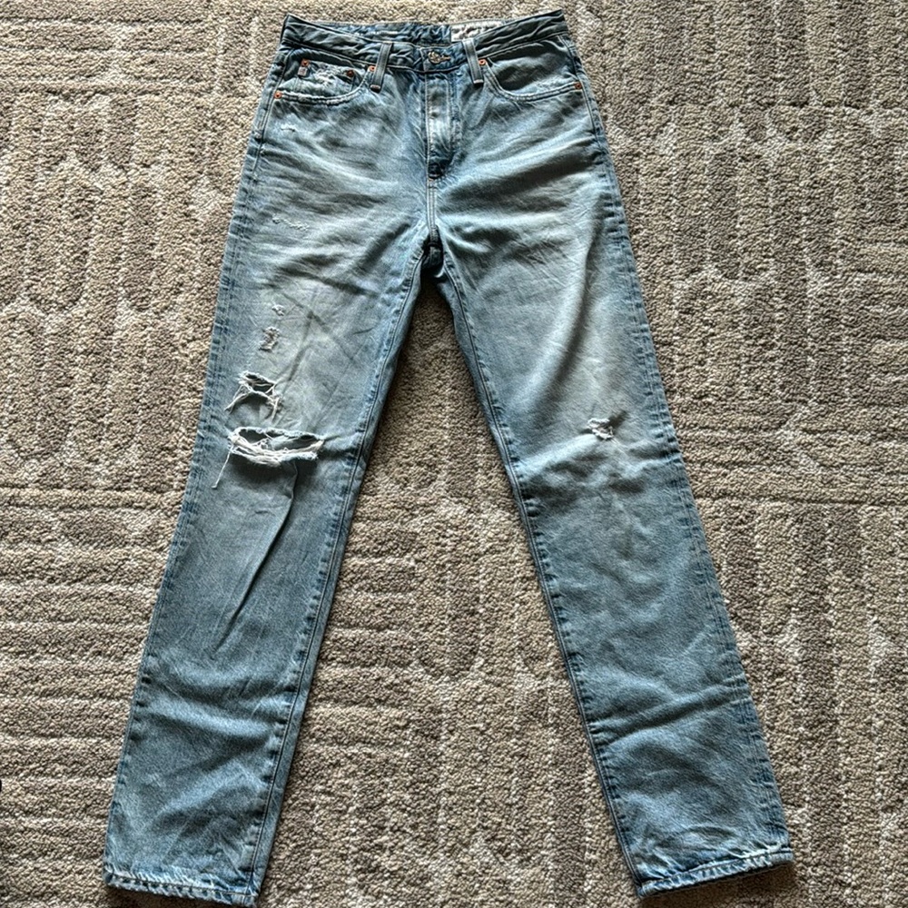 AG-ED Denim The Phoebe Extender Vintage High Waisted Taped Leg Jeans - Size 26